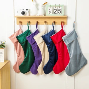 Wholesale Custom Party Decor Socks Sublimation Gift Santa Bags Velvet Christmas Stockings