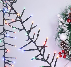 Factory Supply Cluster Lights for Christmas Tree 760 LEDs 25 FT Multi-Colored Cluster Christmas Lights 8 Modes Outdoor