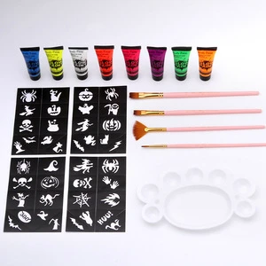 10ml Face Body Paint Pigments Facial Neon Fluorescent Party Festival Bar Makeup Kids Face Paint UV Glow Painting