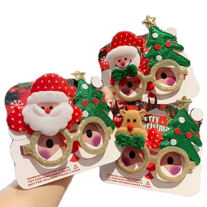 Cartoon Santa Claus Glasses Christmas Party Decoration and Gift Festive Novelties for Holiday Celebrations