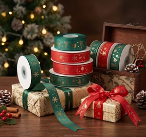 Eco Friendly Christmas Ribbon for Gift Wrapping Holiday Decoration and Retail Packaging