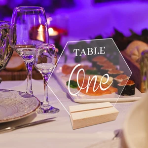 Cross-Border 3D Transparent Acrylic Wedding Handwritten Table Number Seat Plates DIY Mirror Surface Modern Simple Model BL-108