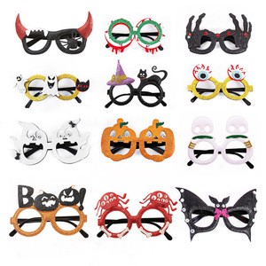 Halloween Eyeglasses Novelty Toy Glasses Cosplay Halloween Party Favor Funny Glitter Funny Party Decorations for Kids and Adults