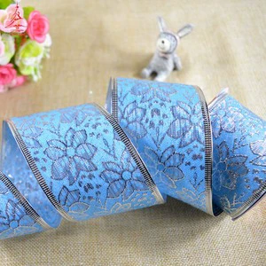 New Special Design 5cm Luxury Material Elegant Decorative Jacquard Merry Christmas Gift Ribbon
