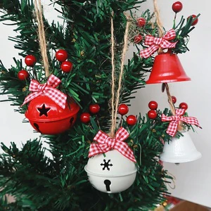 Christmas Decorations Christmas Tree Ornaments Five-Star Twine Snowflake Bell Iron Berry Accessories Festival Decor Party Favors