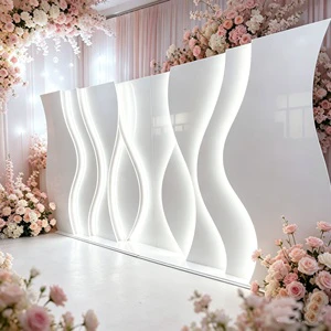 2026 New Design Wedding Luxury LED Backdrop Light White Acrylic Background Stand Stage Decoration Party Event Backdrop