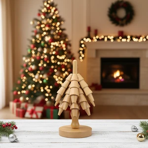 Minimalist Wooden Christmas Tree Set, Foldable Heat Resistant Trivet, Modern Kitchen Decor & Practical Table Accessory