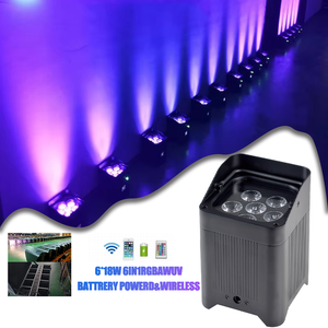 AOPU 6x18w Led Battery Uplight WIFI DMX Control Wireless Par Light For Wedding Stage Event Dj Uplights