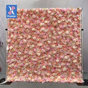 Promise Silk Artificial Pink Roses Wedding Flower Wall Decorations