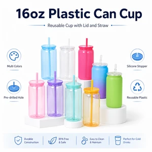 Custom 16oz Plastic Mason Cup With Straw BPA Free Reusable Drink Cup For Party And Gift Tumbler Wholesale Bulk