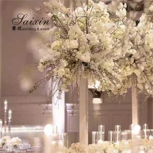 ZT-564 Wedding Black Table Flower Decorations and White Flower Stands Centerpieces