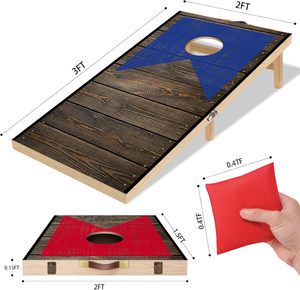 Wooden Cornhole Board Set with Bean Bags, Outdoor & Indoor Toss Game Sets for Kids Adults and Family Party Camping Equipment