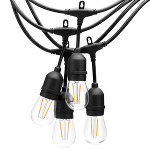 Customized 24ft/48ft LED Patio Light IP65 Waterproof Single Dual Filament Christmas Lights Led String Decoration Wedding Party