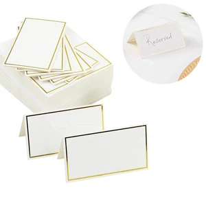 50 Pcs/Pack Bronzing Paper Blank Table Place Cards Decor Name Message Seating Card for Wedding Event Party Decor