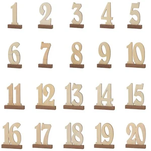 MDF Wooden Wedding Supplies Number 1-20 Seat Table Card Wedding Vertical Standing Table Number Decoration