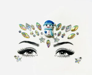 New Year's Temporary Christmas Face Jewels for Parties and Electric Syllables Tattoo Sticker