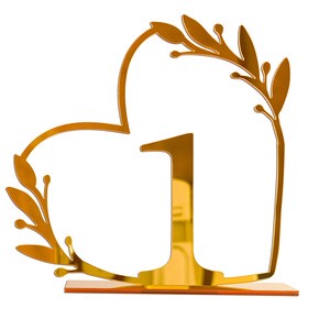 LUYI Ychon Gold Dinning Table Number Table Sign Seat Card Wedding Birthday Acrylic Table Numbers for Wedding Reception Party