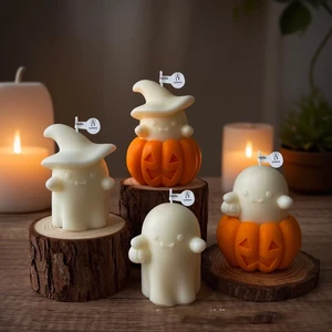 Creative Pumpkin-Scented Grimace Candles Halloween Ghost Decorations Eco-friendly Soy Wax Smokeless Non-toxic Add Holiday Party