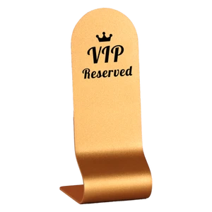 Customizable Eco-friendly Metal Baked Paint Gold Table Number Holders-Curved Base Signs for Dining & Events