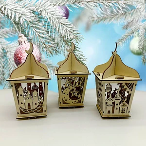 Muslim Islam Decor Ramadan EID Mubarak DIY Wood Crafts Kareem Advents Lights Lanterns Gift Box Ramadan Decorations