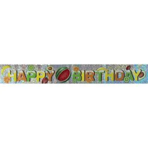 Wholesale Multi-color Happy Birthday Foil Banner Watermelon Orange Fruit Bunting for Boy Girl Baby 1st Birthday Party Supplies