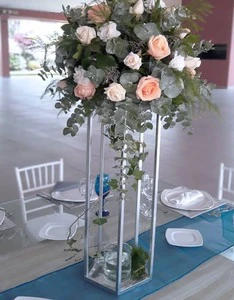Unique Decorative Metal Floral Wedding Table Centerpiece with a Distressed Antique Look for Timeless Elegance