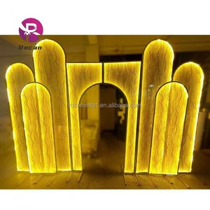 Party Supplies Wedding Arch Stand Sets Wall Decoration Props Wedding Backdrop with Led Light for Stage Wedding Decoration