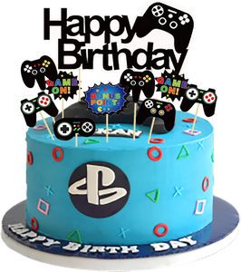 Video Game Cake Topper 13 Pcs Video Game Theme Double Sided Glitter Cake Decoration Birthday Party Supplies for Game Fans