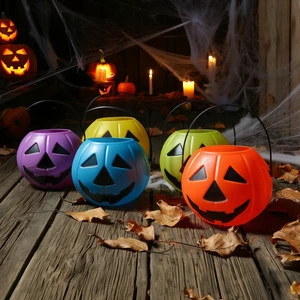 Halloween Decorations Party Decoration Holiday Candy Bucket Children Parties Plastic Products Halloween Pumpkin Candy Holder