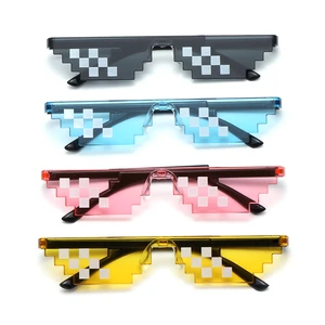 Funny Mosaic Sunglasses Thug Life Sun Glasses Pixel Black Retro Gamer Robot Birthday Party Cosplay Favors Sunglasses