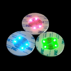 Customizable Luminous EVA Plastic Coasters LED Luminous Cup Sticker Plastic Led Wine Glasses Cup Coaster For Bar Ktv