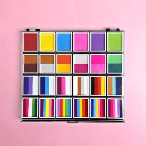Custom Mei Shang Bestselling 24-Color Water-Based Non-Toxic Rainbow Palette Children's Halloween And Holiday Face Painting Set