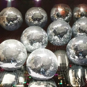 Factory Wholesale Custom New Year Party Christmas Tree Decoration Sliver Big Foam Shatterproof Mirror Disco Ball