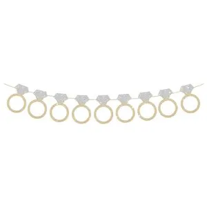 Alloy Ring Banner for Bride to Be Bachelorette Party Bridal Shower Engagement Wedding Decorations Glitter Backdrop