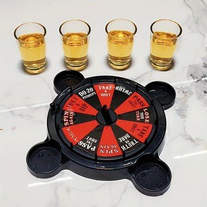 Adults Unisex Roulette Shots Drinking Games Set Plastic Tabletop Toy for KTV Bar Nightclub Halloween Party Supplies