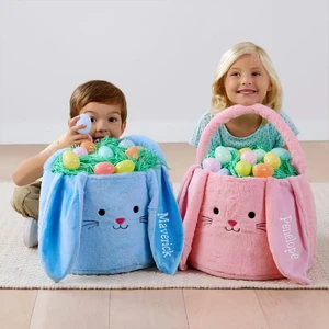 New Arrival Easter Basket Cute Plush Decoration for Kids Party Gift Egg Hunts Supplies