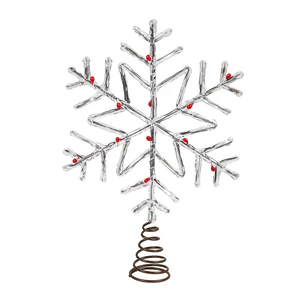 Elegant Metal Christmas Snow Tree Top Decoration Star Shape Eco-friendly Customized Size Color Stand Accessories Christmas Tree