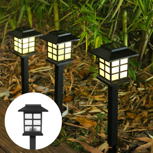 Outdoor Waterproof Solar LED Lantern Stake Lamp IP44 Rated Automatic Night Lighting for Garden Pathway & Yard Walkway Decor