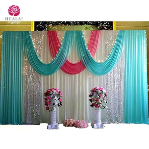 HUALAI FBJ027 Exquisite Luxury Wedding Stand Backdrops with Polyester Material Support Quick Response Efficient Customization