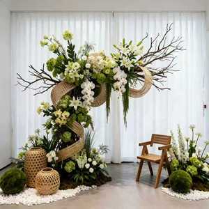Vintage Wedding Decorations New Arrival Stage Decoration for Wedding Large Flowers Decoration Wedding Hanging Backdrop Decor