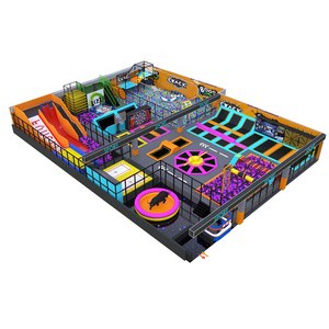 Customized Kids Commercial Indoor Soft Playground With Trampoline Interactive Big Slides Ball Pool For Trampoline Park