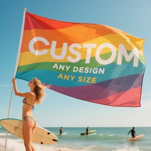 Custom Size Waterproof Eco-Friendly Polyester Digital Printing Quick-Dry Promotion Pennant Flag Outdoor Flying Blank Logo Banner