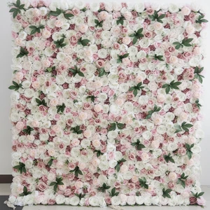 Luxurious Modern Chinese Vintage Silk Artificial Flower Wall Backdrop 8ft X 8ft Wedding Party Home Decoration