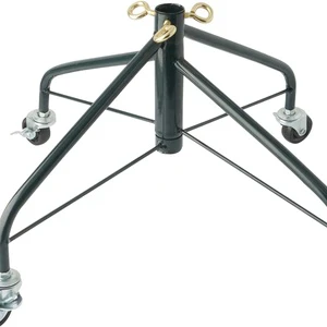 Christmas Tree Stand with Swivel Caster Wheels for 3-7ft. Movable Tree Base, Green Tree Stand
