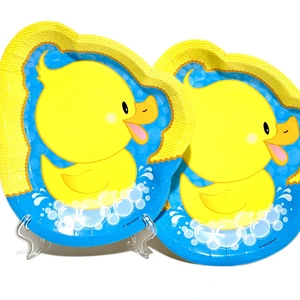 Cute Cartoon Duck Shape Disposable Paper Plates Duck Disposable Tableware For Picnic Parties