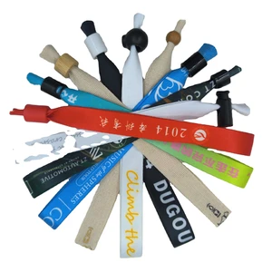 Luxury Custom Embroidered Bracelets Festival Bracelet Polyester Printed Event Elastic Fabric With Logo Wristbands