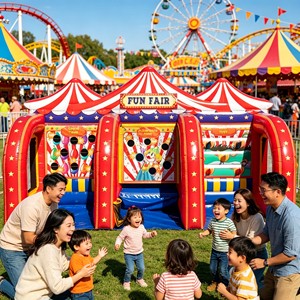 5x3m Oxford 3In1 Inflatables Ring Toss Throwing Dart Game Target Game for Kids Party Gaming Carnival Theme Park