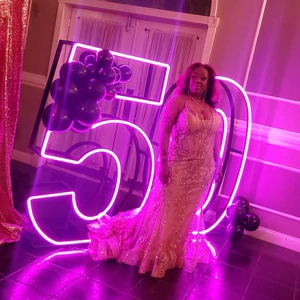Lc Sign Big Giant 3ft 5ft 4ft Marquee Letters Rgb Led Light Up Letter Marquee Numbers Stand For Party Event Decor Neon Sign