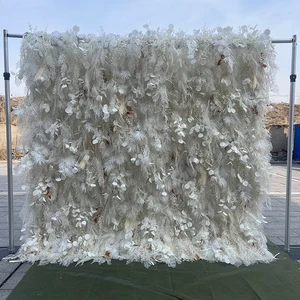 Blueway White Artificial Flower Wall Wedding Decoration-Slik Material ROMANTIC Style Eco-Friendly & Durability