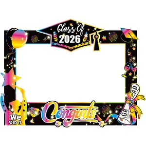 2026 Graduation Party Decoration Paper Funny Photo Props Handheld Photo Frame Ceremony Set